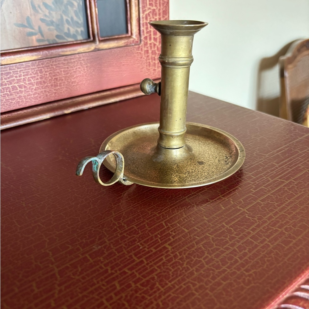 Vintage Brass Chamberstick Candle Holder